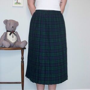 vintage caroll reed pleated plaid skirt